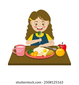 illustration of kids eating healthy food - Powered by Shutterstock