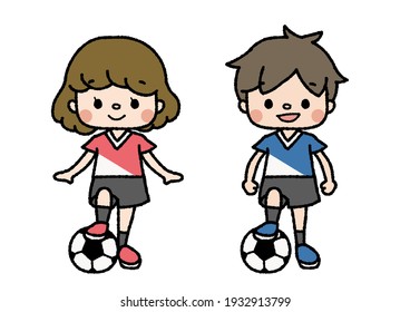 Illustration of Kids Football players