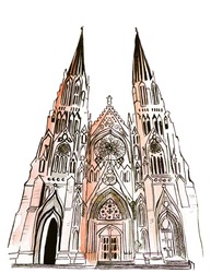 Illustration Known Worldwide St Patrick's Cathedral In New York City