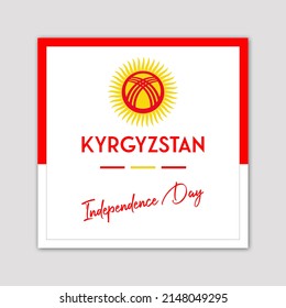 Illustration of Kyrgyzstan Independence Day Celebration with National Emblem and Flag of Kyrgyzstan. - Powered by Shutterstock