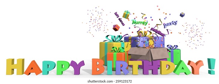 Illustration Landscape Format Happy Birthday Banner Stock Illustration ...