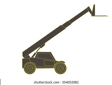 The  illustration of the large modern loader isolated in white