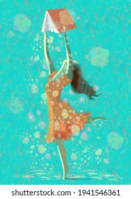 Illustration with lettering dancer woman for cards, posters, flyers and other users - Shutterstock ID 1941546361