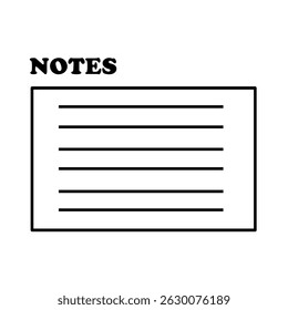 Illustration of list notes, to do lists, plans for journals to fill daily activities or tasks for school, office, business.