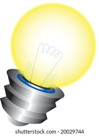 Illustration Of A Lit Lightbulb On White