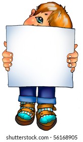 Illustration Little Boy Holding Picture Stock Illustration 56168905 ...