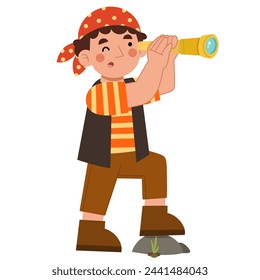 Illustration of a little boy in a pirate costume - Powered by Shutterstock