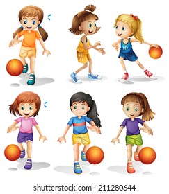女子バスケ のイラスト素材 画像 ベクター画像 Shutterstock