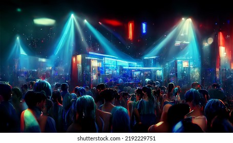 Illustration Live House Club Music Event Festival 2d Render