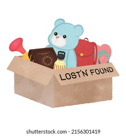 Illustration Of Lost And Found Box