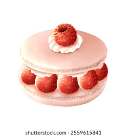 illustration macaroon whipped cream