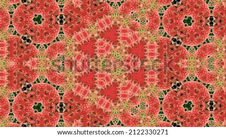 Illustration made through digital manipulation of photos that were transformed into abstract drawings with concentric geometric shapes and different colors, the tool used was the kaleidoscope.