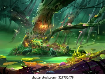 Anime Tree Images, Stock Photos & Vectors | Shutterstock