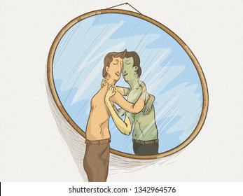 143 Kissing himself Images, Stock Photos & Vectors | Shutterstock