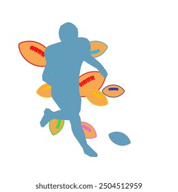 Illustration of man playing football - Powered by Shutterstock