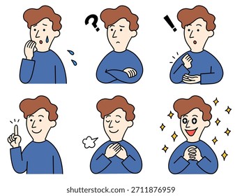 Illustration of a man worrying and solving problems