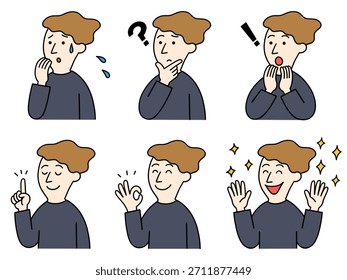 Illustration of a man worrying and solving problems