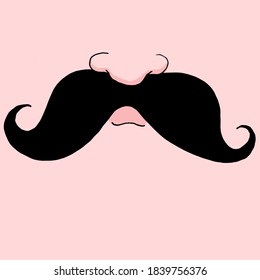 Illustration of a man's mouth with black mustaches - Powered by Shutterstock