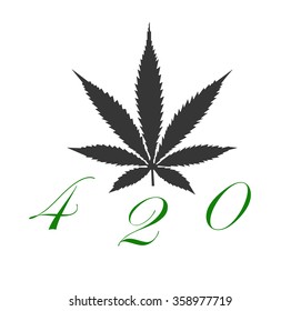 Illustration Marijuana Leaf Number 420 That Stock Illustration ...