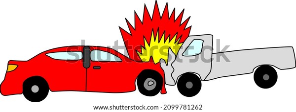Illustration\
material of a car that collides\
head-on