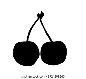 Illustration Material Of Cute Cherry Silhouette