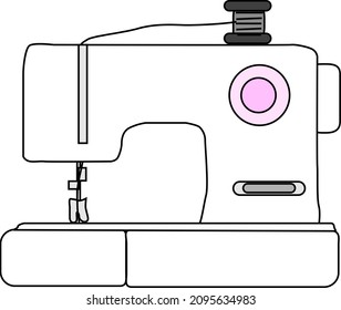 Illustration Material Of Cute Sewing Machine