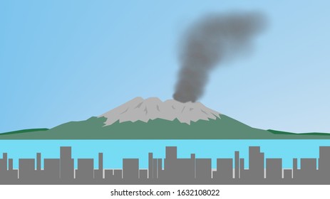 鹿児島 桜島 のイラスト素材 画像 ベクター画像 Shutterstock