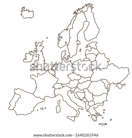 Illustration material of white Europe map. outline. Stock foto © 
