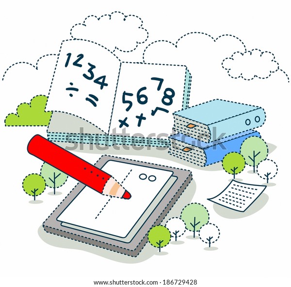 Illustration of math problems\
and test 