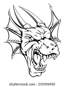 Illustration Mean Looking Dragon Mascot Roaring Stock Illustration ...