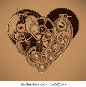 Illustration Mechanical Heart Stock Vector (Royalty Free) 310837682