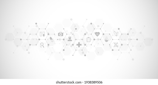 Illustration Medical Background Healthcare Technology Flat Stock ...