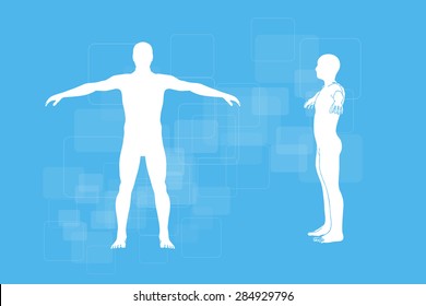 illustration of medicine infographics. Schematic description of the human body.