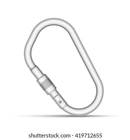 Illustration Of Metal Carabiner Clip