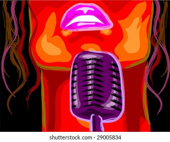 Illustration of a Metallic microphone 	