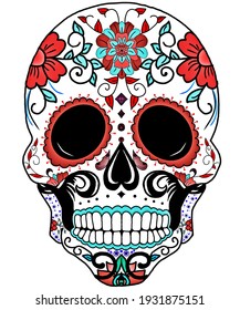 Illustration Of A Mexican Day Of The Dead Skull