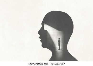illustration of mind prison surreal abstract concept