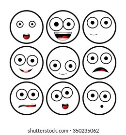 Set Outline Emoji Icons Isolated On Stock Vector (Royalty Free) 561804523