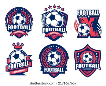 Illustration Modern Football Logo Set Stock Illustration 2171667657 ...