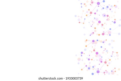 Illustration Of Molecular Structure And Genetic Engineering, Molecules DNA, Neural Network, Scientific Research. Abstract Background For Innovation Technology, Science, Healthcare, And Medicine.