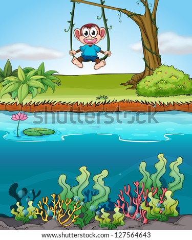 Similar – Image, Stock Photo pond swings Water