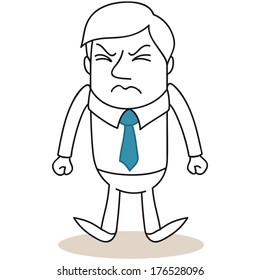 Illustration Monochrome Cartoon Character Upset Businessman Stock ...