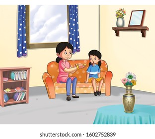 Illustration Mother Giving Sweets Child Stock Illustration 1602752839 ...