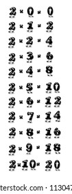 Illustration Multiplication Table Two Stock Illustration 113047579 ...