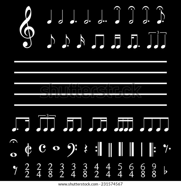 illustration-musical-notes-numbers-stock-illustration-231574567