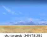 Illustration of the nature of the steppe scenery