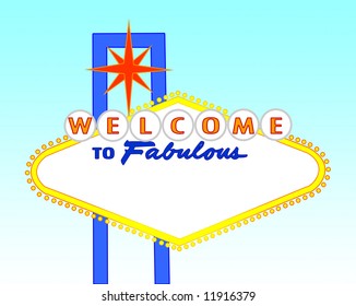 illustration of the neon illuminated Las Vegas sign left blank for your text