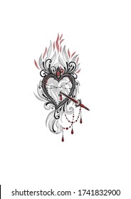 153 Sacred heart and dagger Images, Stock Photos & Vectors | Shutterstock