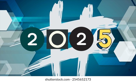 Illustration of New Year 2025 with an attractive and bold design to achieve expectations. - Powered by Shutterstock