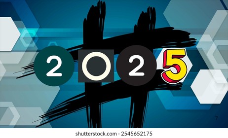 Illustration of New Year 2025 with an attractive and bold design to achieve expectations. - Powered by Shutterstock